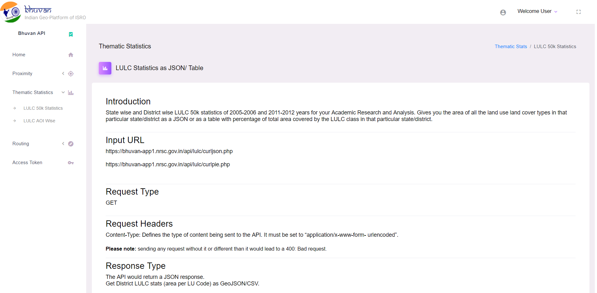 Bhvuan API homepage